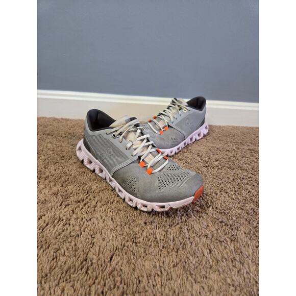 On Running cloud x alloy lily grey orange womens running sneaker on clouds 7.5 - Picture 1 of 8